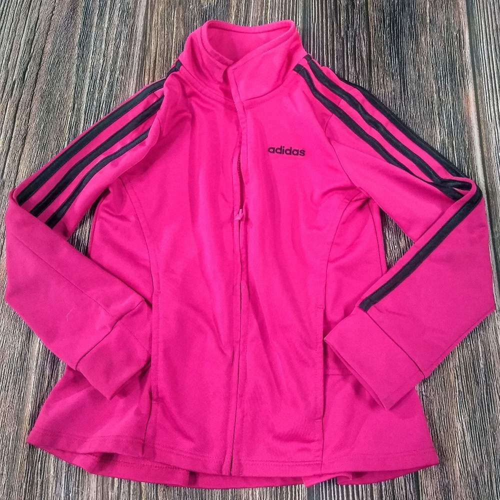 Adidas girls pink ruffle track jacket size 5